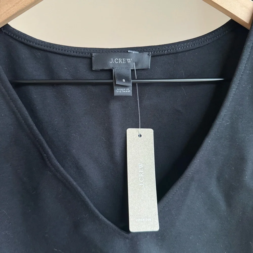 NWT J Crew Velvet Peplum Sleeveless Top black Size S
